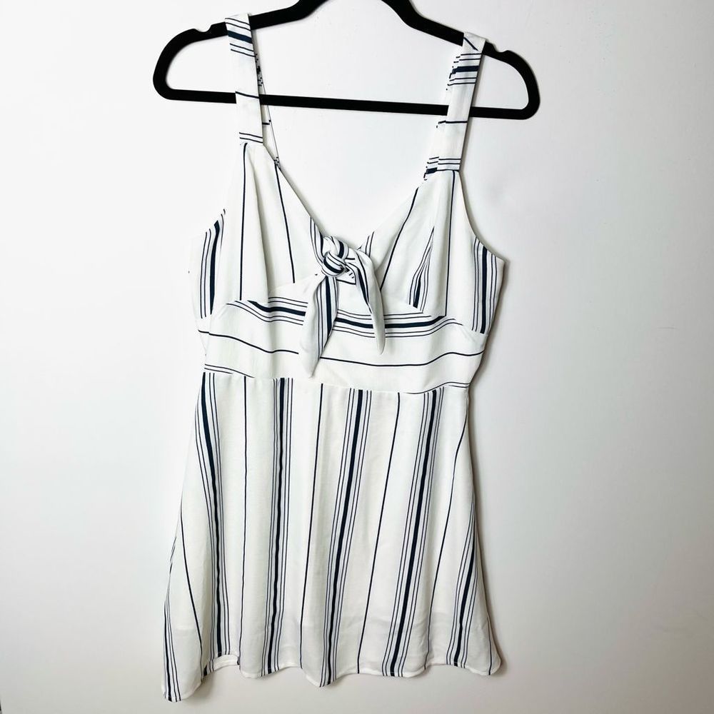 J.O.A. Dark blue and white striped Dress, Size Medium